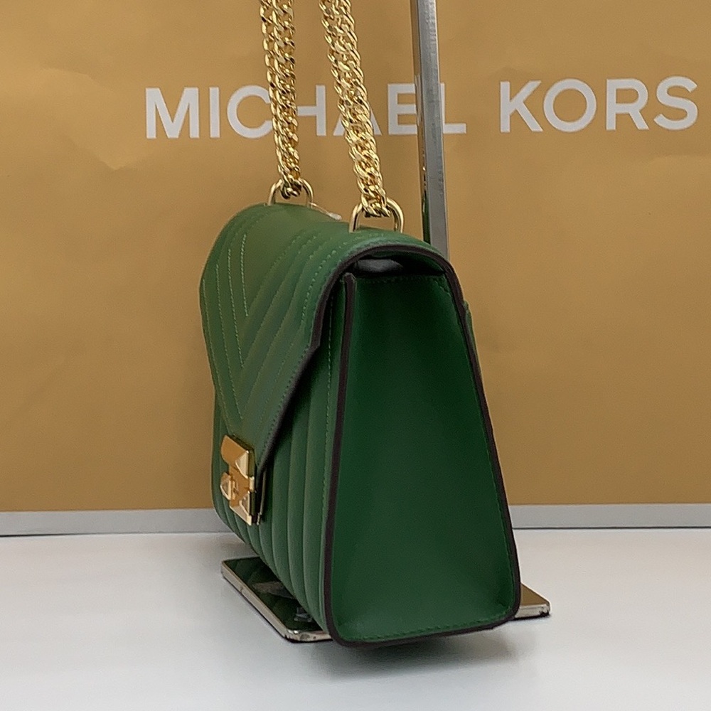 MICHAEL KORS MEDIUM FLAP CHAIN
SHOULDER CROSSBODY BAG FERN
GREEN COLOR - Picture 5 of 16